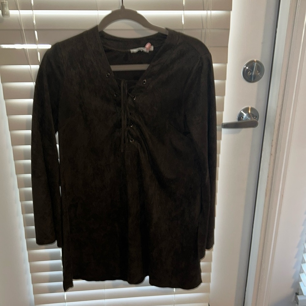 Olive green velvet top size small